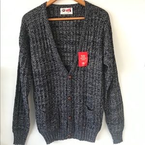 vintage chunky knit grandpa cardigan